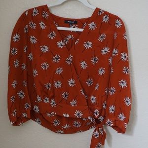 Madewell silk wrap top